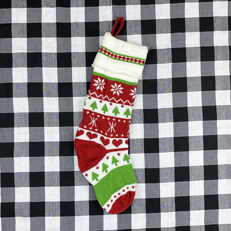 Christmas Decoration Christmas Stockings Knitted Wool Socks Red Gift Children Socks